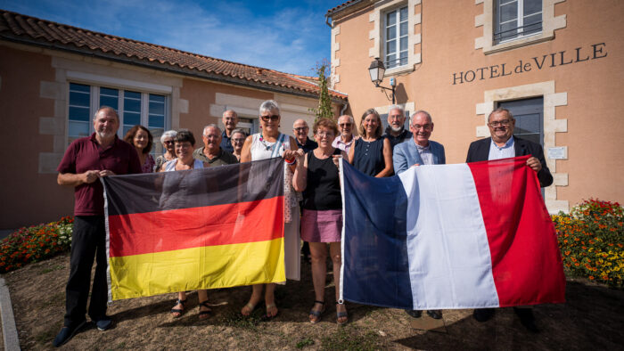 Photo de la délégation allemande à la mairie